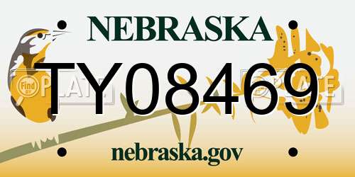 TY08469 Nebraska License Plate