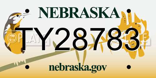 TY28783 Nebraska License Plate