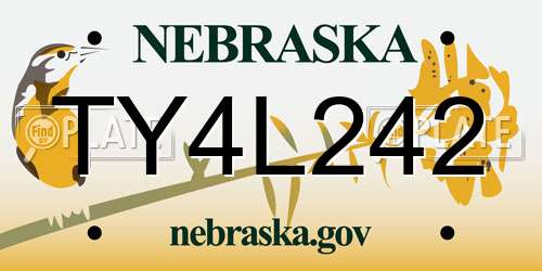 TY4L242 Nebraska License Plate