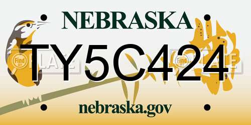 TY5C424 Nebraska License Plate
