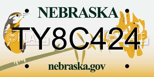 TY8C424 Nebraska License Plate