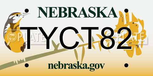 TYCT82 Nebraska License Plate