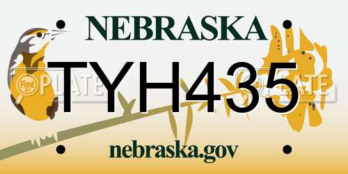 TYH435 Nebraska License Plate