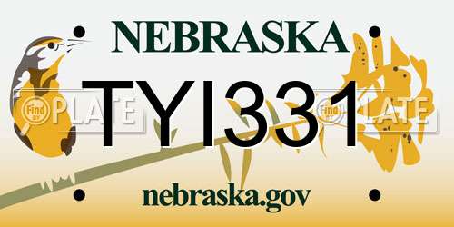 TYI331 Nebraska License Plate