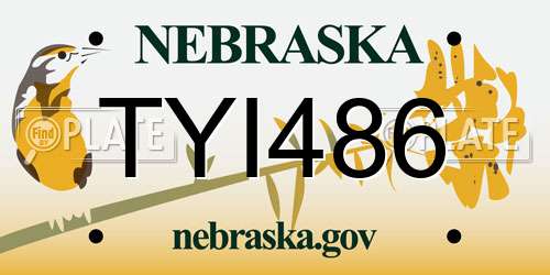 TYI486 Nebraska License Plate