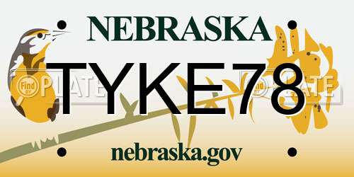 TYKE78 Nebraska License Plate