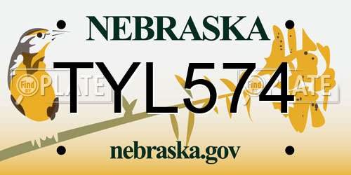 TYL574 Nebraska License Plate