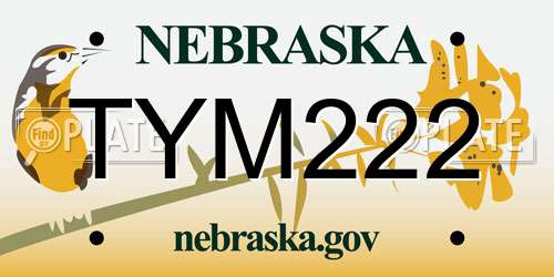 TYM222 Nebraska License Plate
