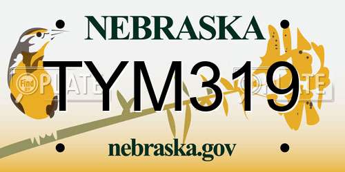 TYM319 Nebraska License Plate