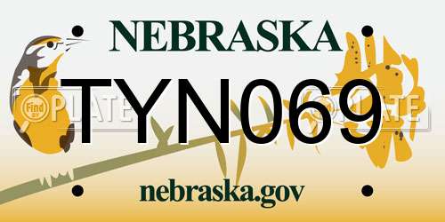 TYN069 Nebraska License Plate