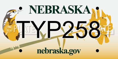 TYP258 Nebraska License Plate