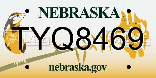 TYQ8469 Nebraska License Plate