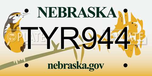 TYR944 Nebraska License Plate