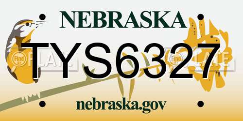 TYS6327 Nebraska License Plate