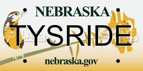 TYSRIDE Nebraska License Plate
