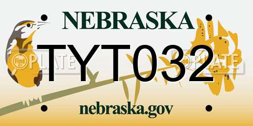 TYT032 Nebraska License Plate
