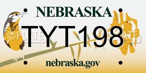 TYT198 Nebraska License Plate