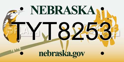 TYT8253 Nebraska License Plate