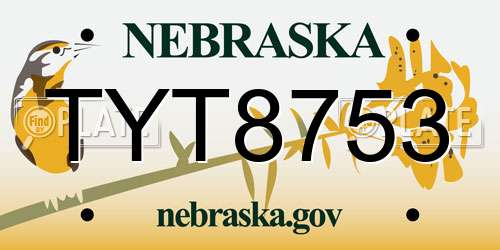 TYT8753 Nebraska License Plate