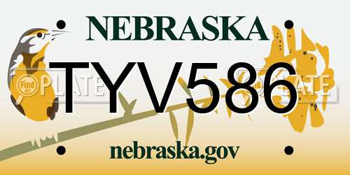 TYV586 Nebraska License Plate