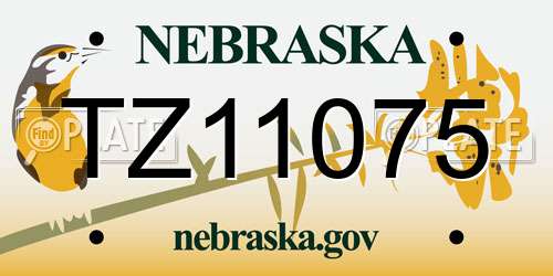 TZ11075 Nebraska License Plate