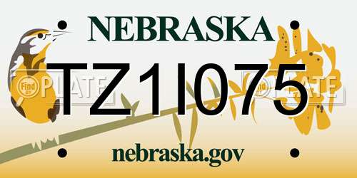TZ1I075 Nebraska License Plate