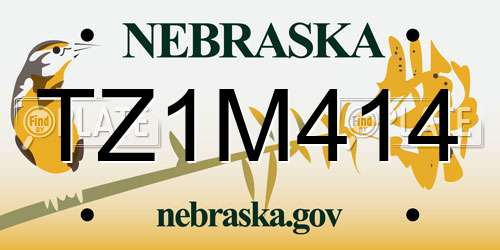 TZ1M414 Nebraska License Plate