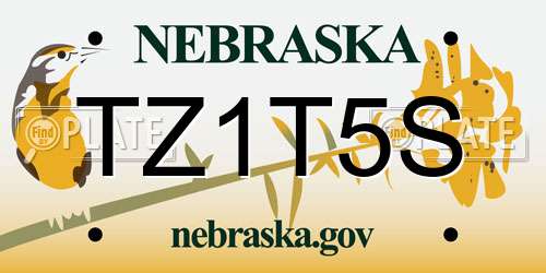 TZ1T5S Nebraska License Plate