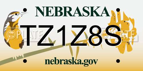 TZ1Z8S Nebraska License Plate