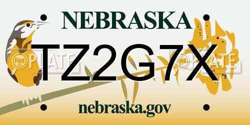 TZ2G7X Nebraska License Plate
