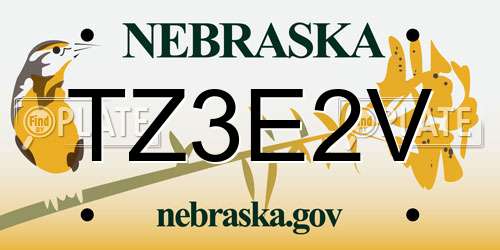 TZ3E2V Nebraska License Plate