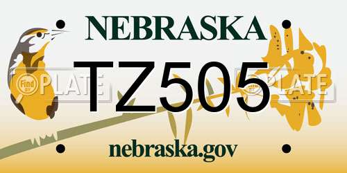 TZ505 Nebraska License Plate