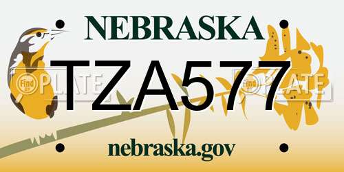 TZA577 Nebraska License Plate