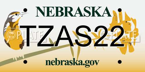 TZAS22 Nebraska License Plate