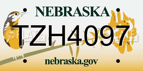 TZH4097 Nebraska License Plate