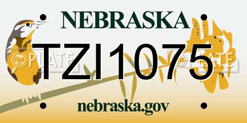 TZI1075 Nebraska License Plate