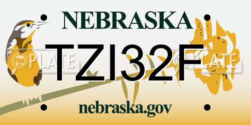 TZI32F Nebraska License Plate