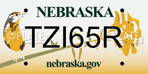 TZI65R Nebraska License Plate