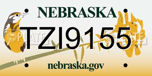 TZI9155 Nebraska License Plate