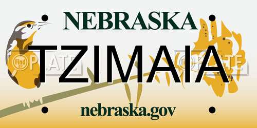 TZIMAIA Nebraska License Plate