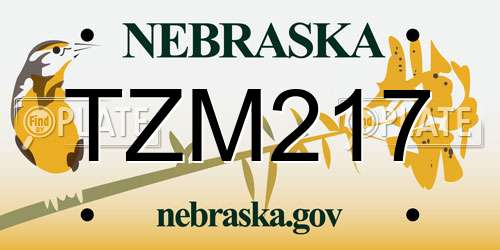 TZM217 Nebraska License Plate