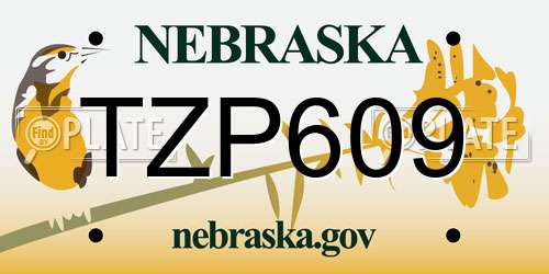 TZP609 Nebraska License Plate