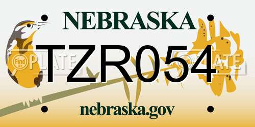 TZR054 Nebraska License Plate