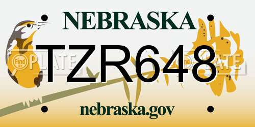 TZR648 Nebraska License Plate