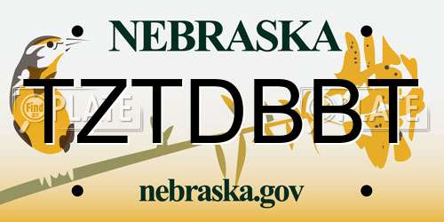 TZTDBBT Nebraska License Plate