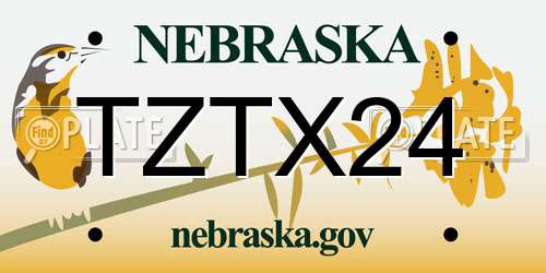 TZTX24 Nebraska License Plate