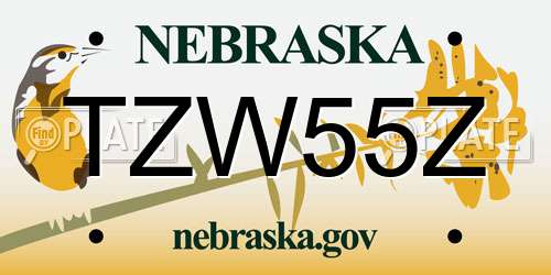 TZW55Z Nebraska License Plate