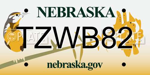 TZWB82 Nebraska License Plate