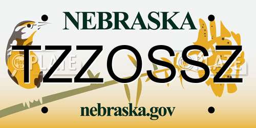 TZZOSSZ Nebraska License Plate