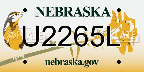 U2265L Nebraska License Plate